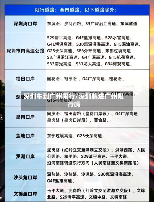 深圳车到广州限行/深圳牌进广州限行吗-第3张图片