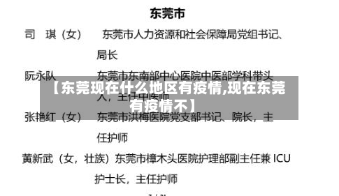 【东莞现在什么地区有疫情,现在东莞有疫情不】