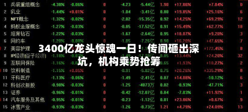 3400亿龙头惊魂一日！传闻砸出深坑	，机构乘势抢筹-第3张图片