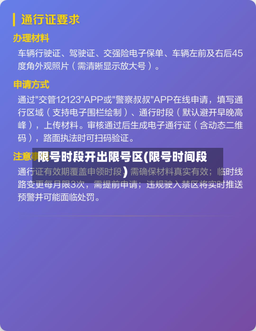 限号时段开出限号区(限号时间段)