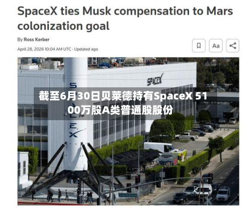 截至6月30日贝莱德持有SpaceX 5100万股A类普通股股份-第2张图片