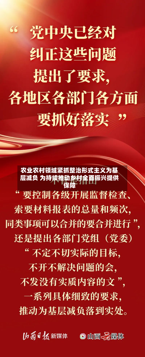 农业农村领域紧抓整治形式主义为基层减负 为持续推动乡村全面振兴提供保障-第2张图片