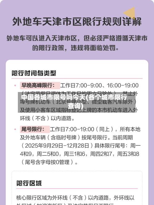中国各城市限号吗今天(各个城市限行查询)-第2张图片