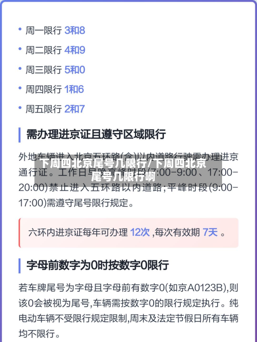 下周四北京尾号几限行/下周四北京尾号几限行啊-第3张图片
