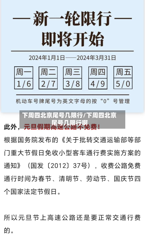 下周四北京尾号几限行/下周四北京尾号几限行啊-第2张图片