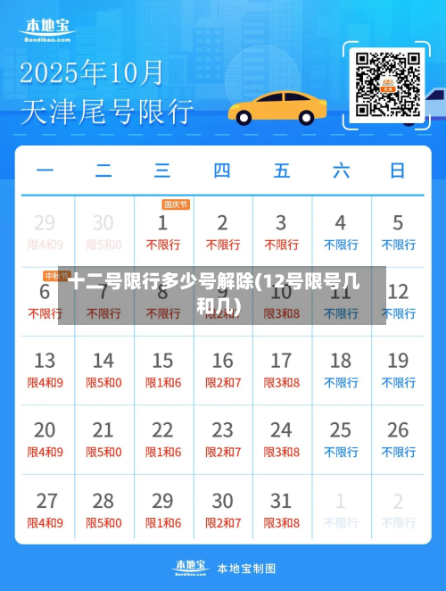 十二号限行多少号解除(12号限号几和几)