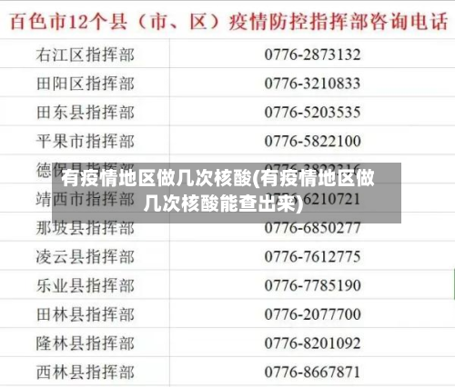 有疫情地区做几次核酸(有疫情地区做几次核酸能查出来)