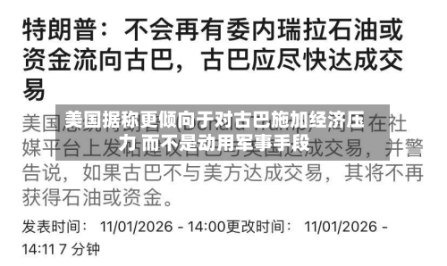 美国据称更倾向于对古巴施加经济压力 而不是动用军事手段