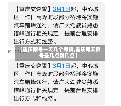 【重庆限号一天几个号码,重庆每天限号是几点到几点】