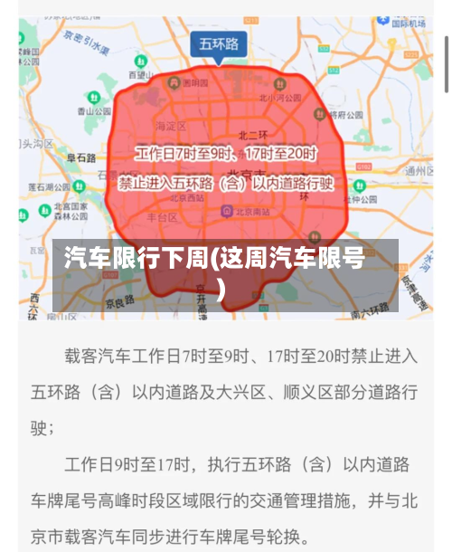 汽车限行下周(这周汽车限号)-第2张图片