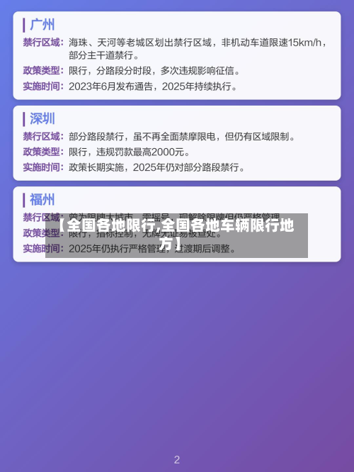 【全国各地限行,全国各地车辆限行地方】-第2张图片
