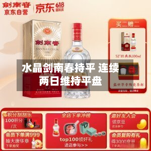水晶剑南春持平 连续两日维持平盘