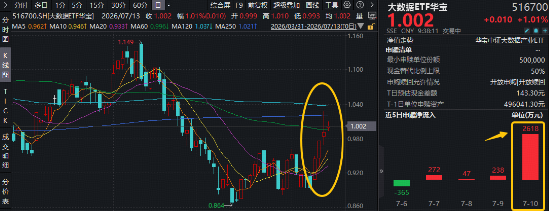 国常会重磅部署！加快通信网、算力网建设！大数据ETF华宝（516700）逆市拉升1.4%，单日吸金2618万元！